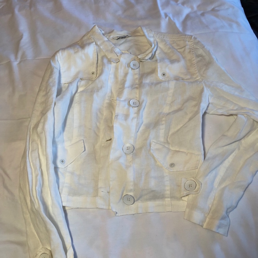 Cabi white linen jacket